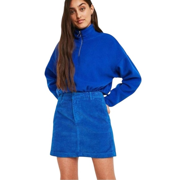 NWT BDG Urban Outfitters Wide Wale Corduroy Mini Skirt Blue Pockets Size Small - Picture 14 of 14